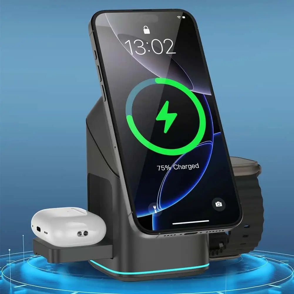 Oh!Teq® | Magnetic 3-in-1 Wireless Charger with Rotating Stand Oh!Teq