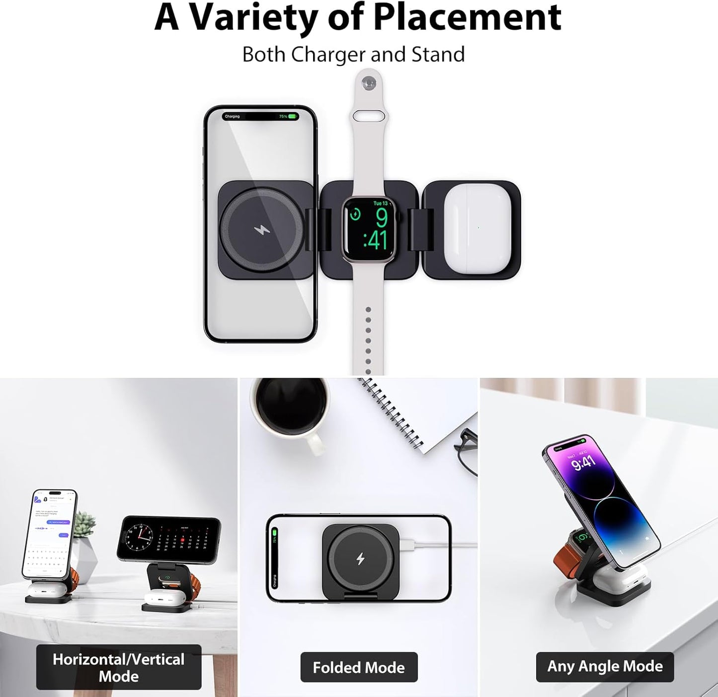 Oh!Teq® | Foldable 3 in 1 Travel Charging Station Oh!Teq