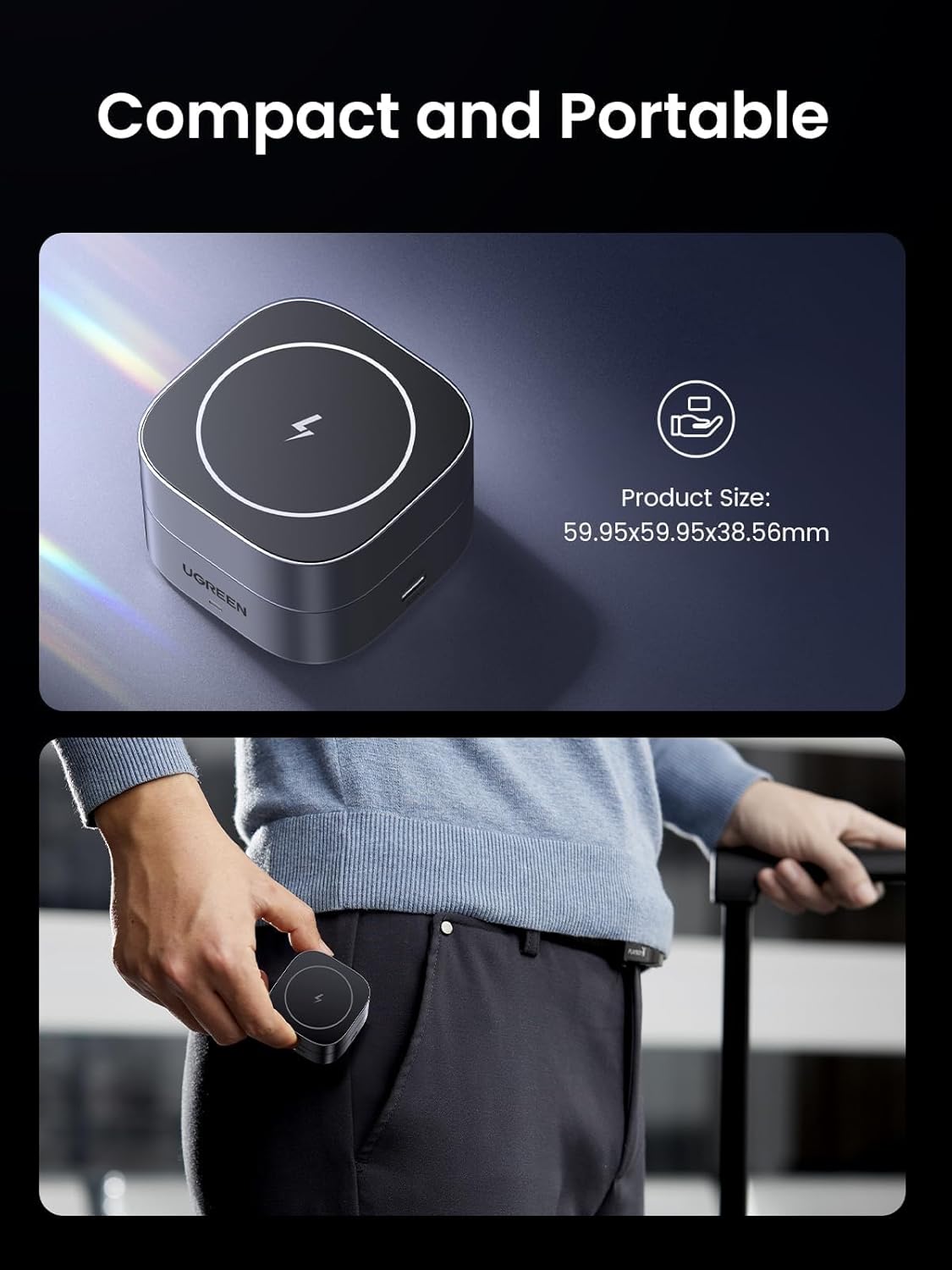 Oh!Teq® | UGREEN Qi2 Magnetic Foldable Charging Station 2-in-1 Oh!Teq