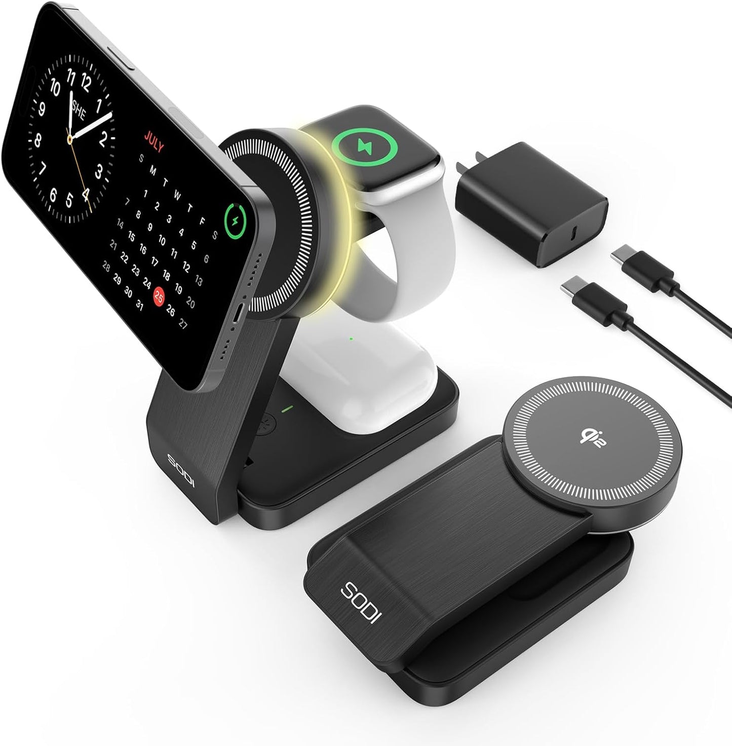 Oh!Teq® | SODI Qi2 3-in-1 Magnetic Wireless Charging Station Oh!Teq