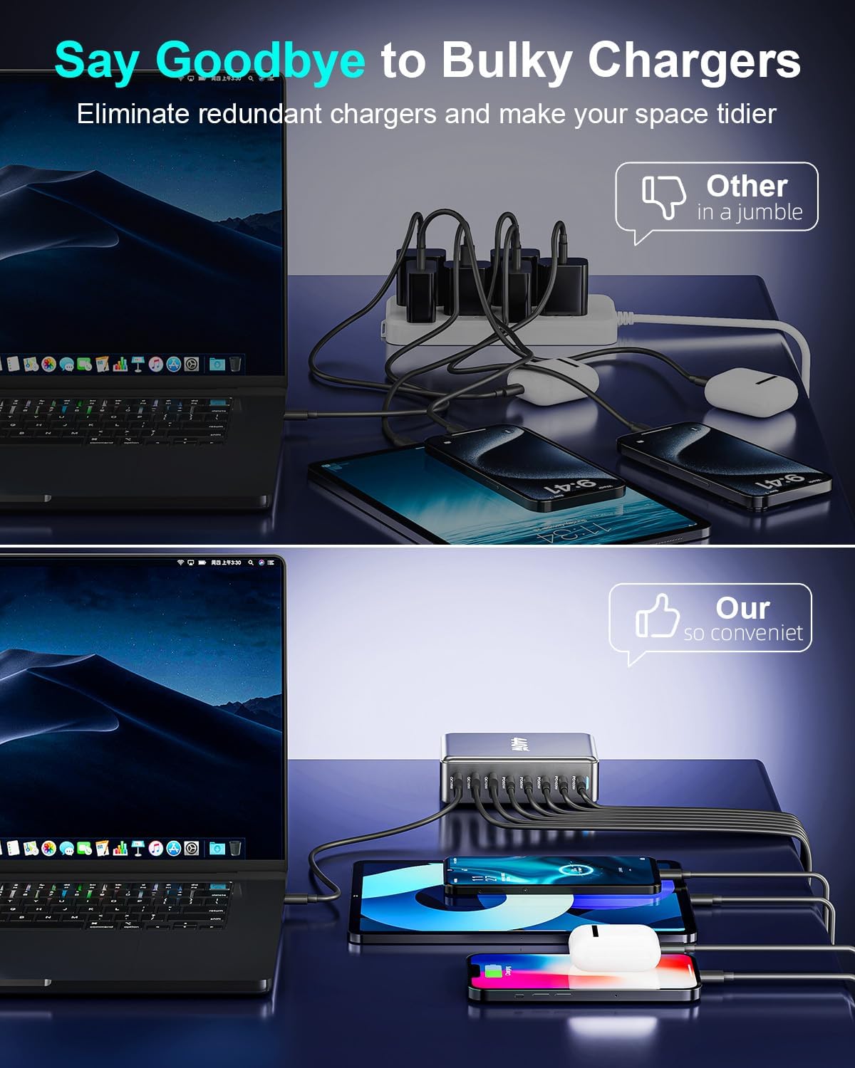 Oh!Teq® | 440W GaN-3 8-Port USB-C Charger Oh!Teq