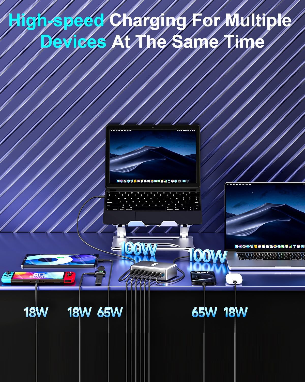 Oh!Teq® | 440W GaN-3 8-Port USB-C Charger Oh!Teq