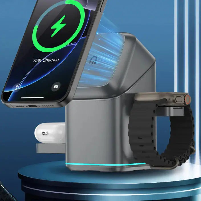 Oh!Teq® | Magnetic 3-in-1 Wireless Charger with Rotating Stand Oh!Teq