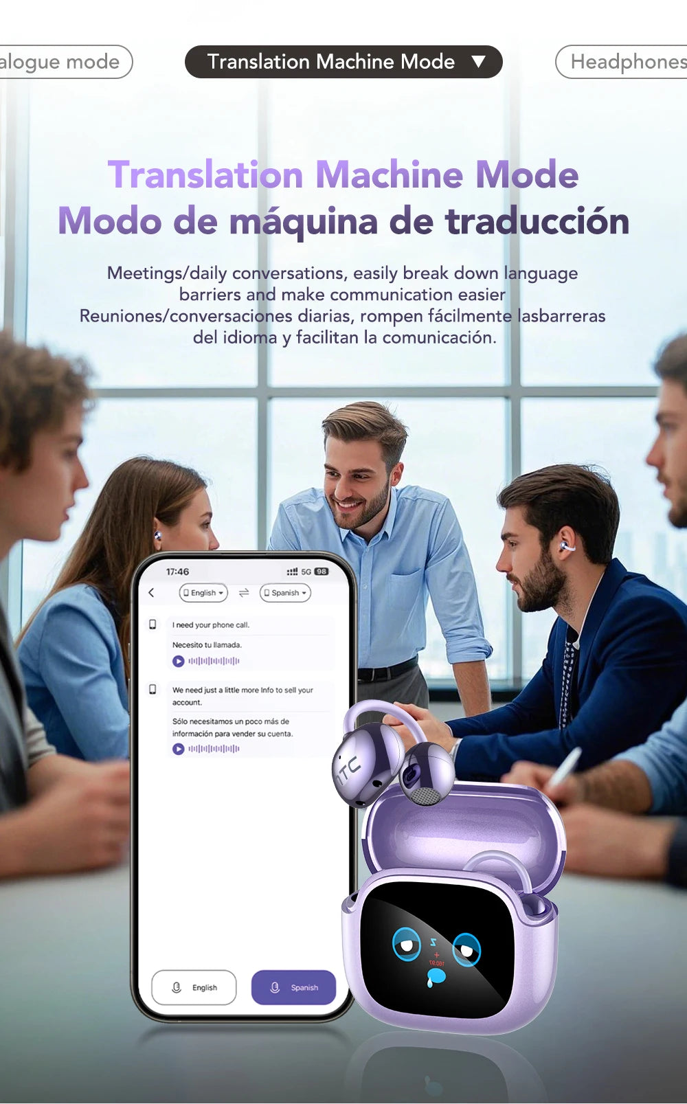 Oh!Teq® | HTC NE32 AI Translator Earbuds (Ear-Hook) Oh!Teq