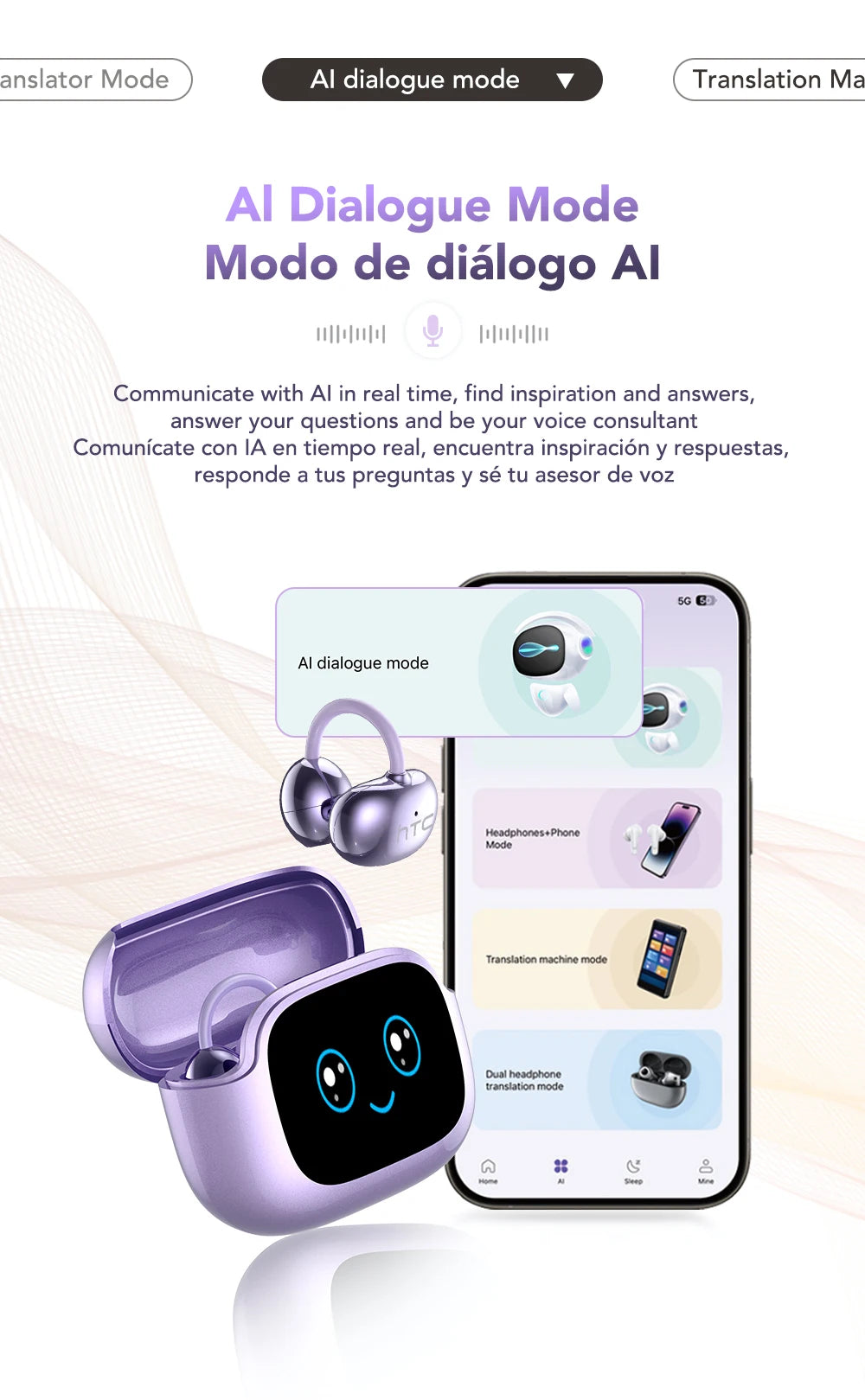 Oh!Teq® | HTC NE32 AI Translator Earbuds (Ear-Hook) Oh!Teq