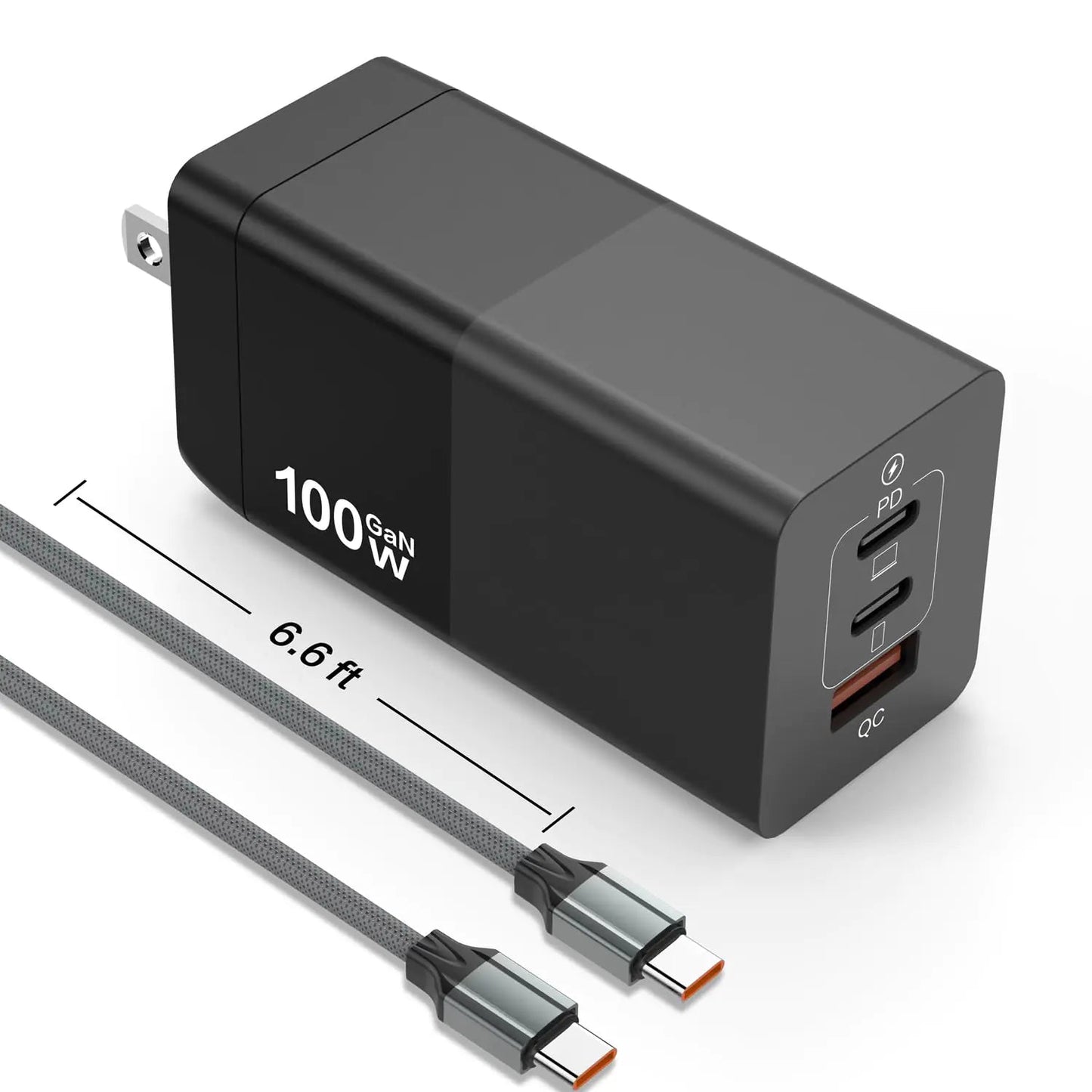 Oh!Teq® | 3-in-1 GaN III USB Charger (2× USB-C + 1× USB-A) Oh!Teq