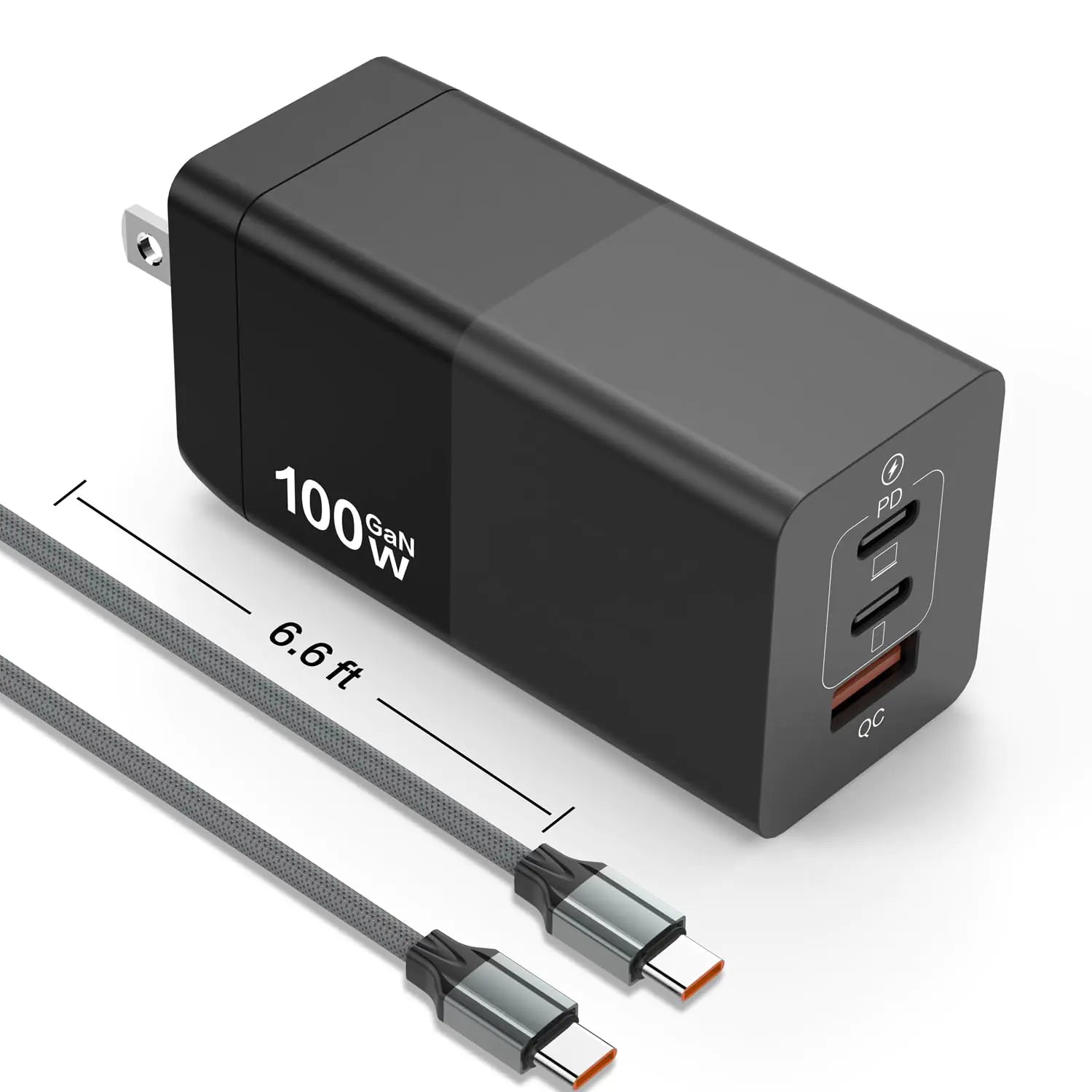 Oh!Teq® | 3-in-1 GaN III USB Charger (2× USB-C + 1× USB-A) Oh!Teq